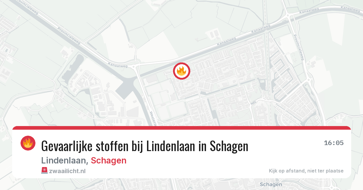 Gevaarlijke stoffen bij Lindenlaan in Schagen — 26 jul 2026