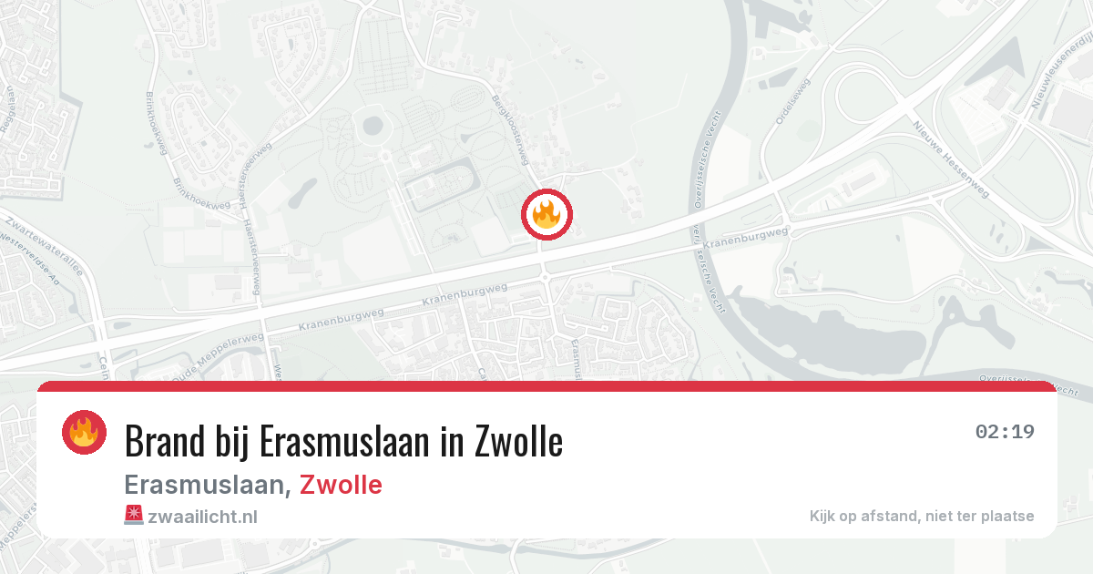 Brand bij Erasmuslaan in Zwolle — 19 mei 2026