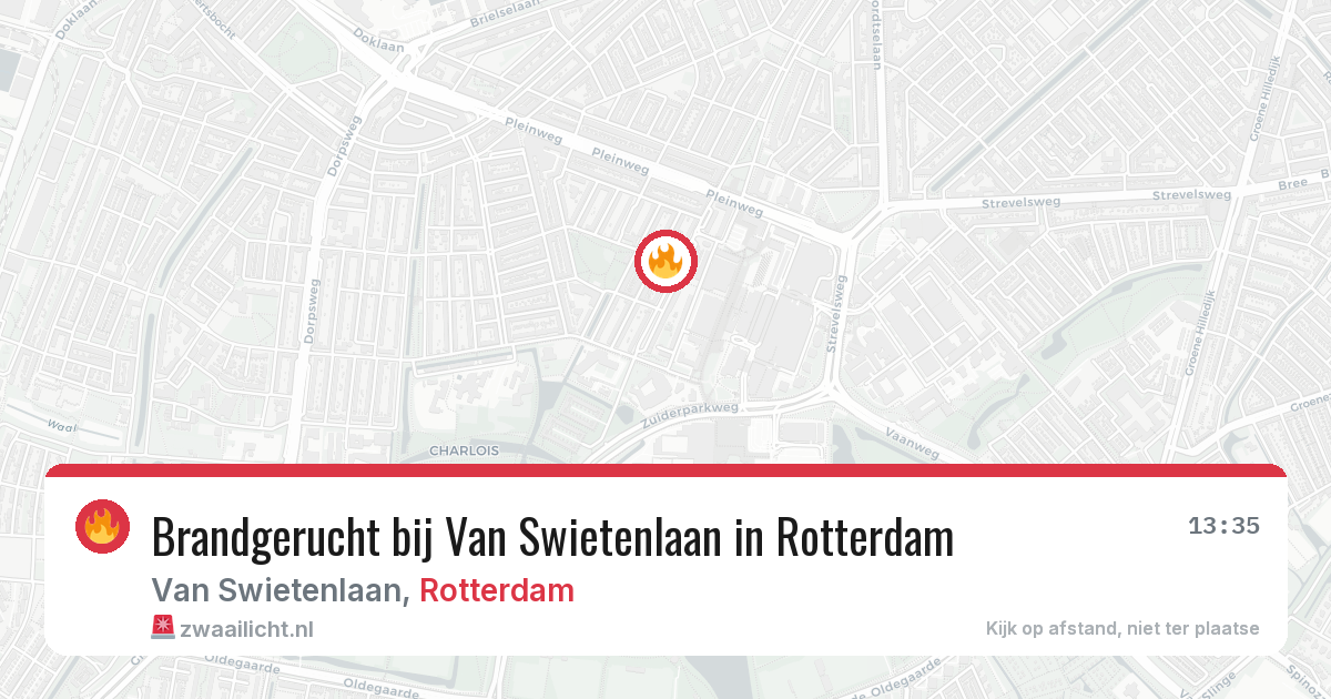 Brandgerucht bij Van Swietenlaan in Rotterdam — 21 jun 2026
