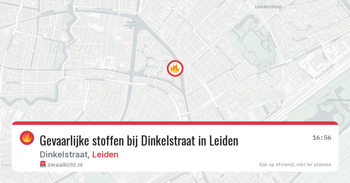 Gevaarlijke stoffen bij Dinkelstraat in Leiden — 6 apr 2026