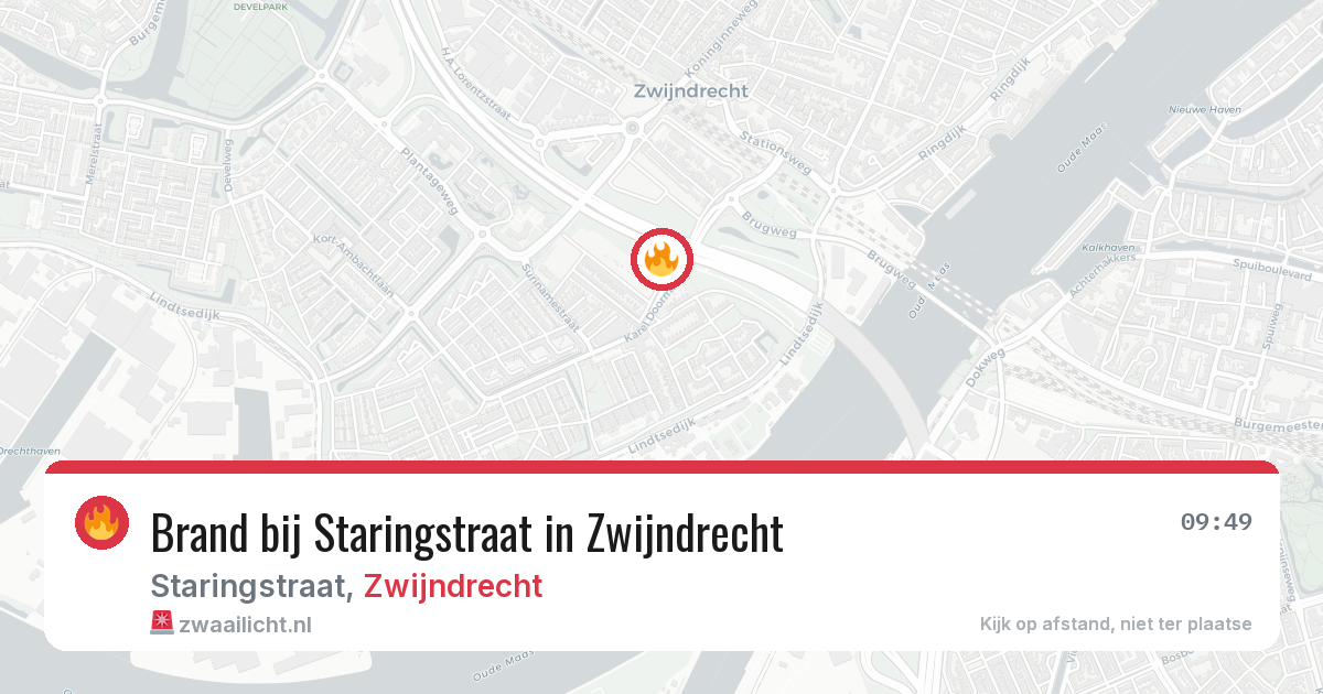 Brand bij Staringstraat in Zwijndrecht — 25 apr 2026