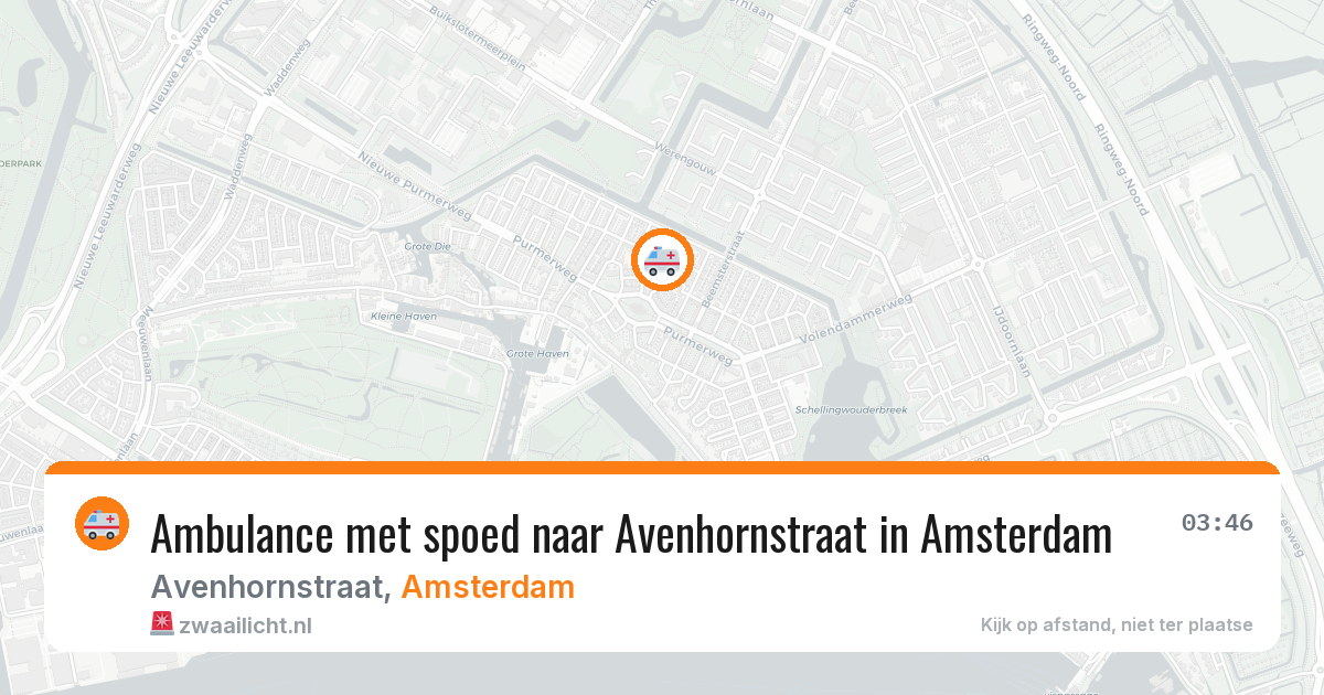 Ambulance met spoed naar Avenhornstraat in Amsterdam — 20 mei 2026