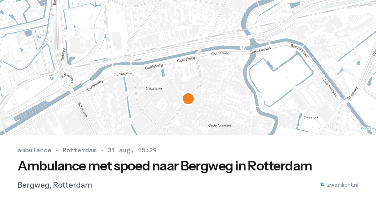 Ambulance met spoed naar Bergweg in Rotterdam — 31 aug 2026