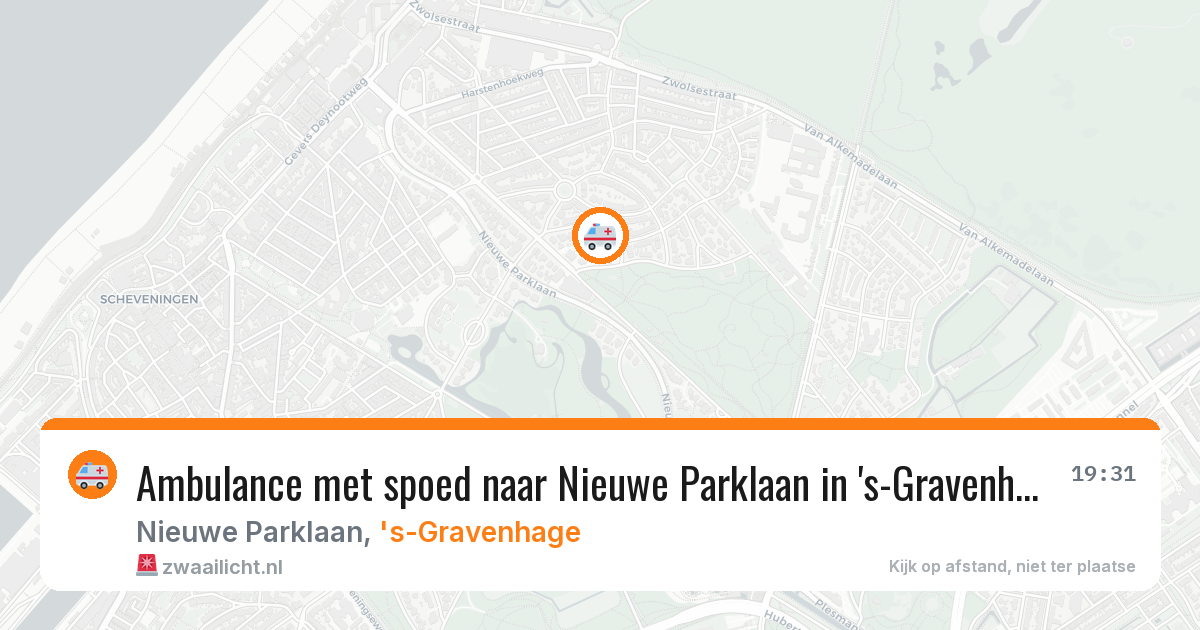Ambulance met spoed naar Nieuwe Parklaan in 's-Gravenhage — 11 aug 2026