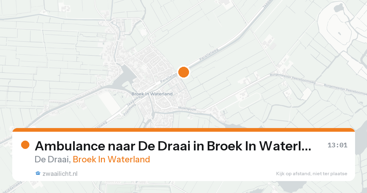 Ambulance naar De Draai in Broek In Waterland — 23 aug 2026