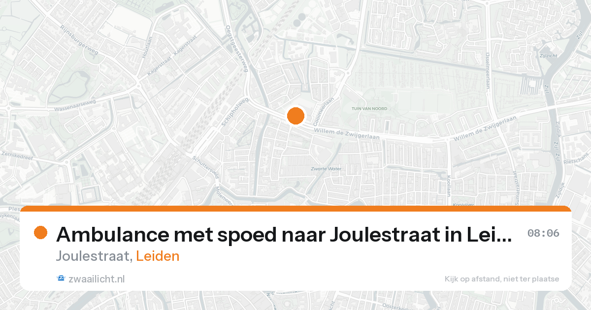 Ambulance met spoed naar Joulestraat in Leiden — 15 aug 2026