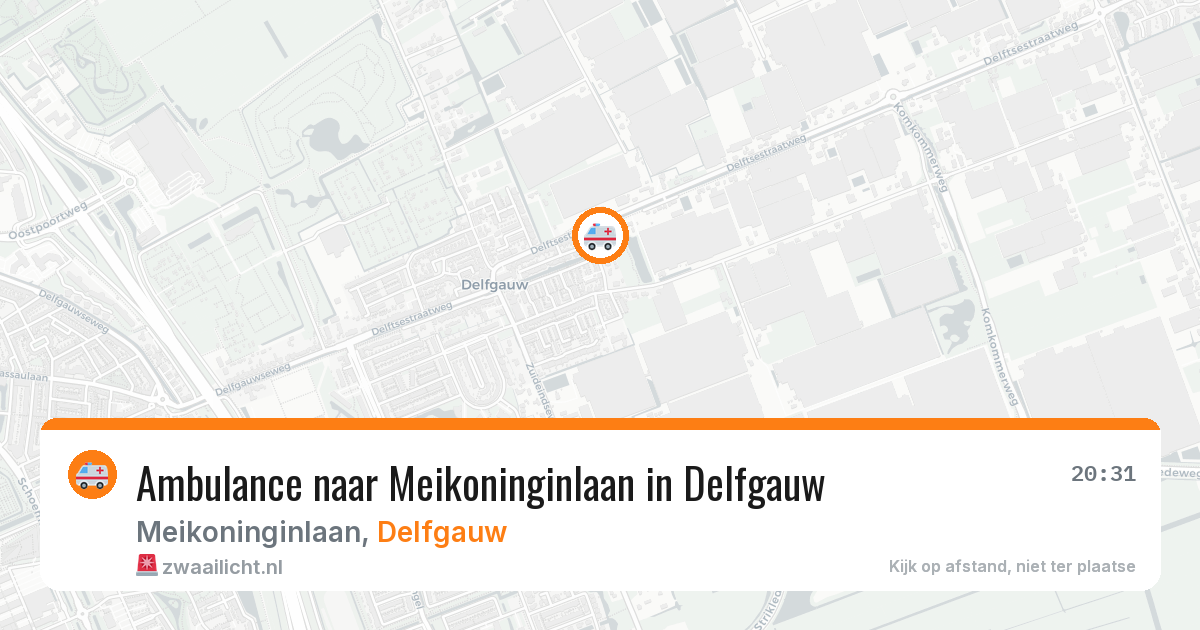Ambulance naar Meikoninginlaan in Delfgauw — 1 jun 2026