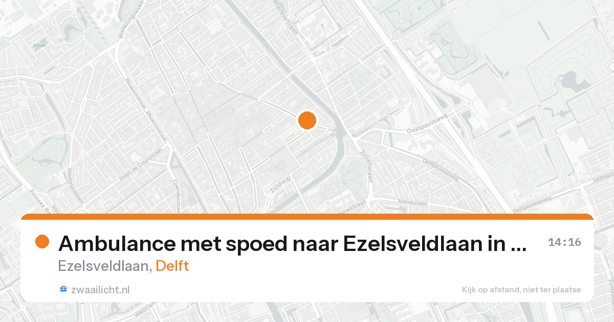 Ambulance met spoed naar Ezelsveldlaan in Delft — 17 aug 2026