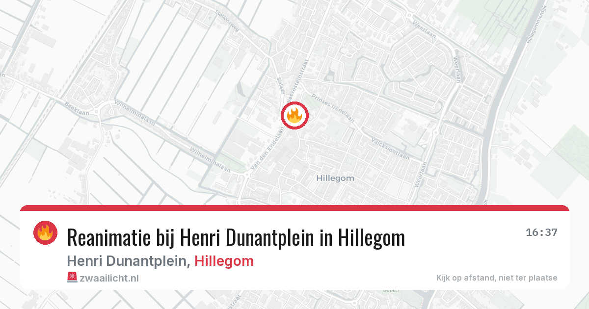 Reanimatie bij Henri Dunantplein in Hillegom — 23 mrt 2026