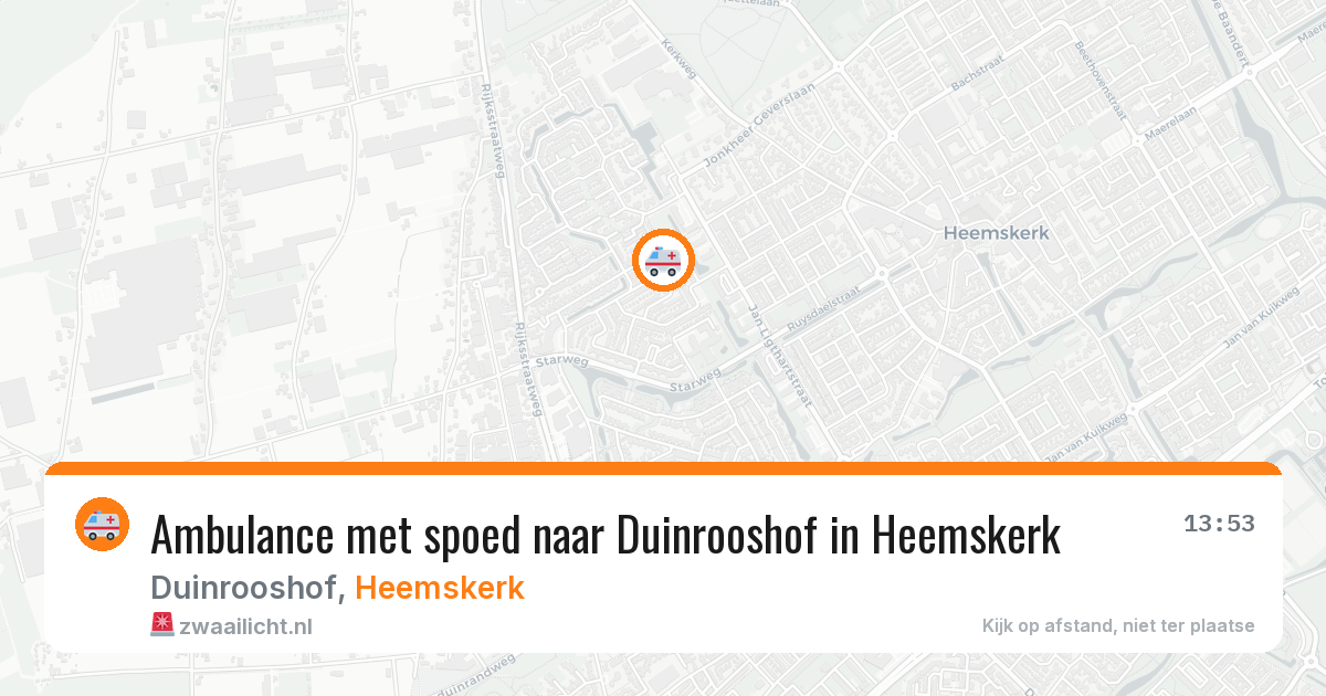 Ambulance met spoed naar Duinrooshof in Heemskerk — 13 jun 2026