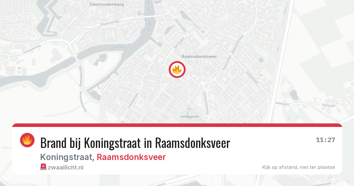 Brand bij Koningstraat in Raamsdonksveer — 30 mei 2026