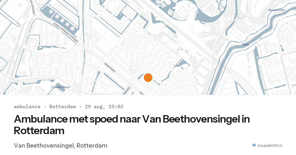 Ambulance met spoed naar Van Beethovensingel in Rotterdam — 29 aug 2026