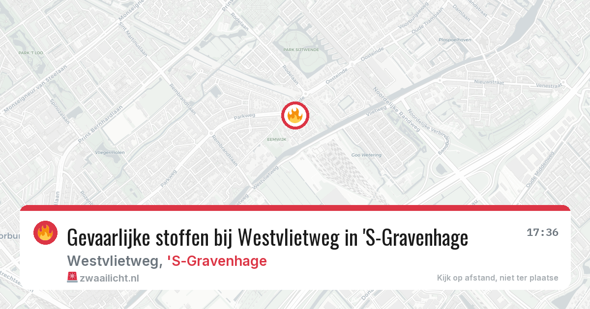 Gevaarlijke stoffen bij Westvlietweg in 'S-Gravenhage — 20 apr 2026
