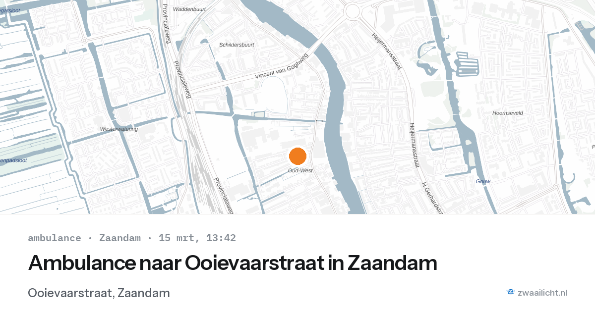 Ambulance naar Ooievaarstraat in Zaandam — 15 mrt 2026