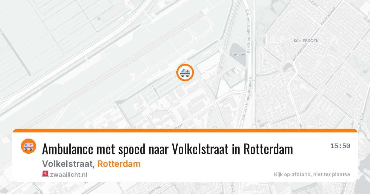 Ambulance met spoed naar Volkelstraat in Rotterdam — 7 aug 2026