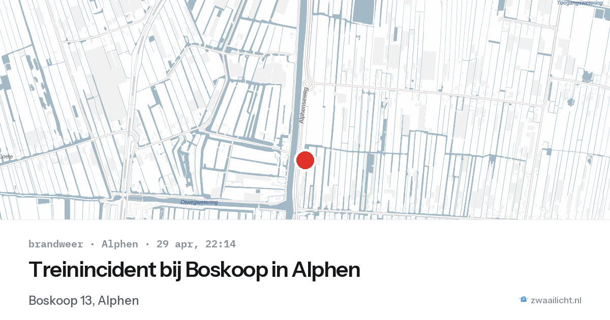 Treinincident bij Boskoop in Alphen — 29 apr 2026