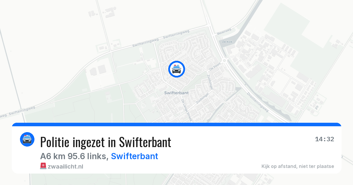 Politie ingezet in Swifterbant — 9 jun 2026 | 🚨 Zwaailicht.nl