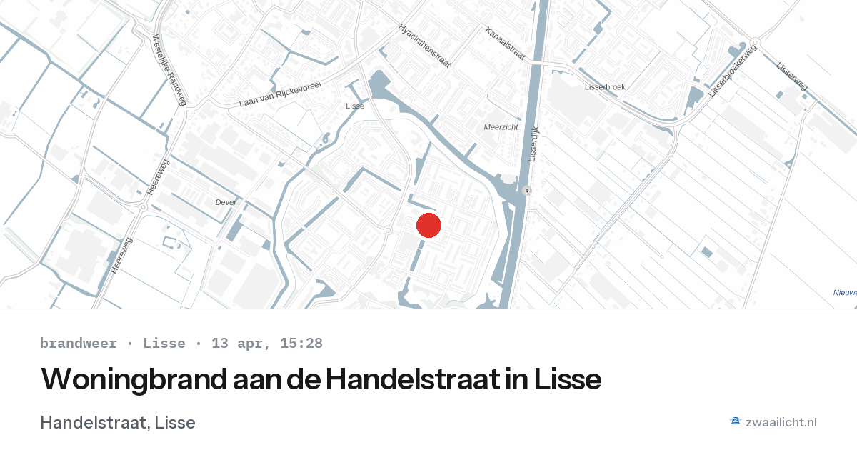 Woningbrand aan de Handelstraat in Lisse — 13 apr 2026