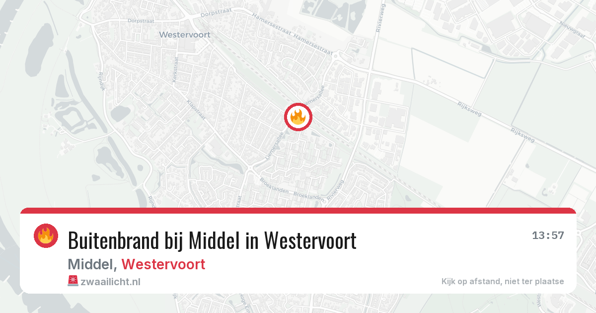 Buitenbrand bij Middel in Westervoort — 21 apr 2026