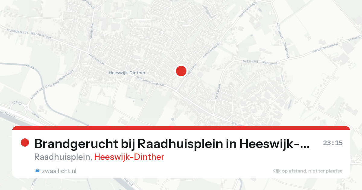 Brandgerucht bij Raadhuisplein in Heeswijk-Dinther — 24 aug 2026