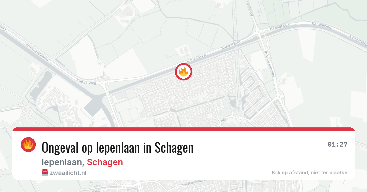 Ongeval op Iepenlaan in Schagen — 15 mrt 2026