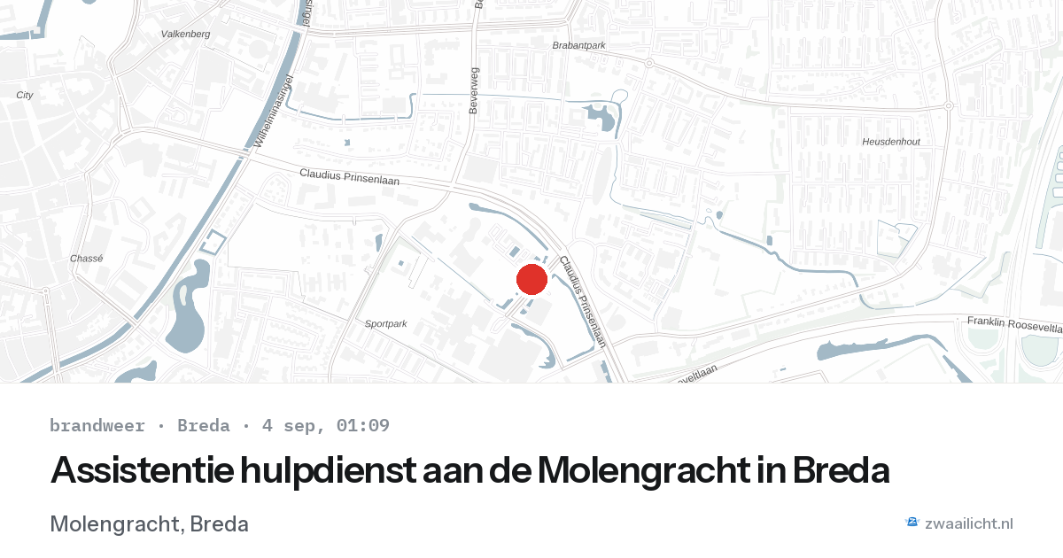 Assistentie hulpdienst aan de Molengracht in Breda — 3 sep 2026