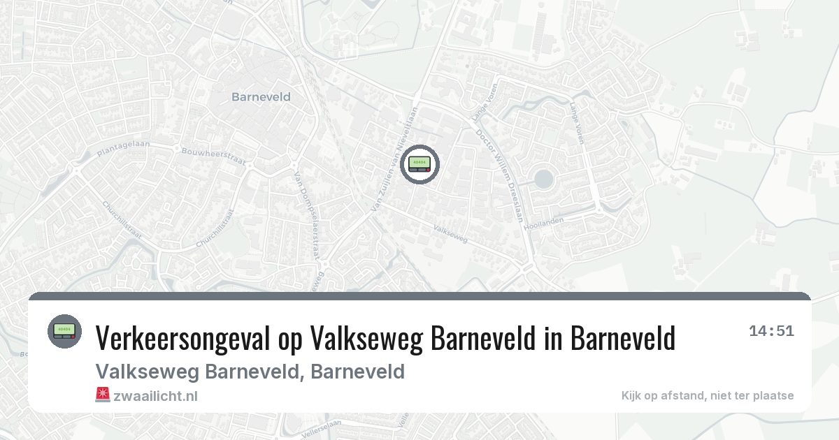 Verkeersongeval op Valkseweg Barneveld in Barneveld — 1 aug 2026