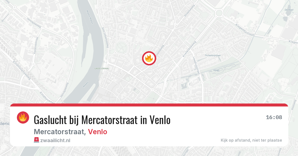 Gaslucht bij Mercatorstraat in Venlo — 12 feb 2026