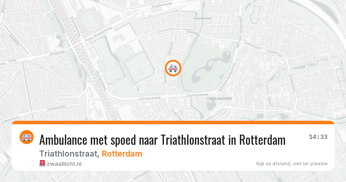 Ambulance met spoed naar Triathlonstraat in Rotterdam — 21 mei 2026