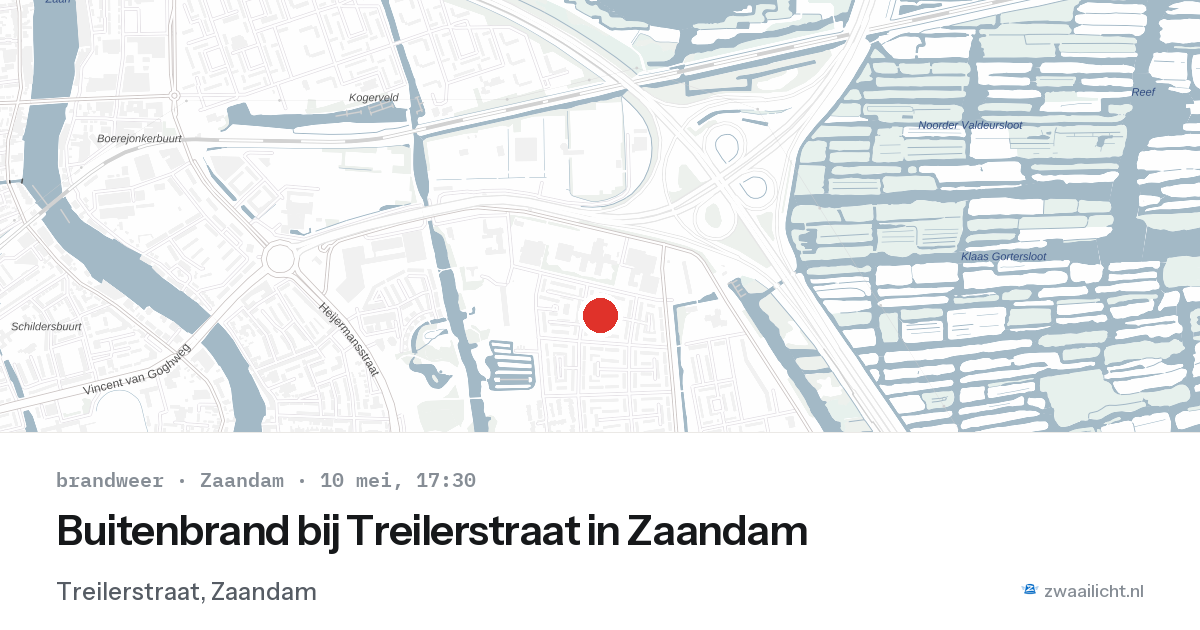 Buitenbrand bij Treilerstraat in Zaandam — 10 mei 2026