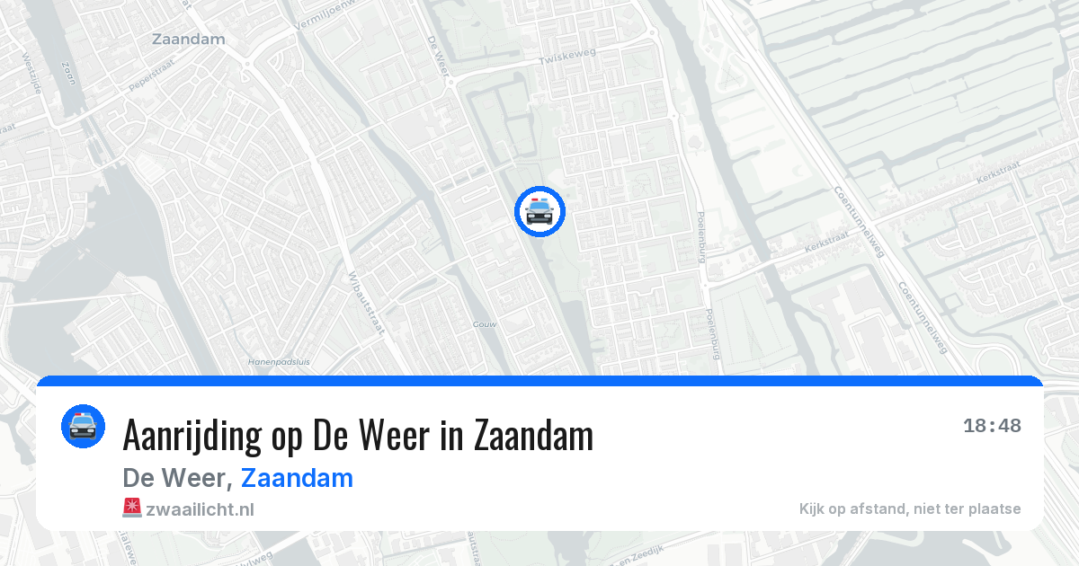 Aanrijding op De Weer in Zaandam — 9 mei 2026
