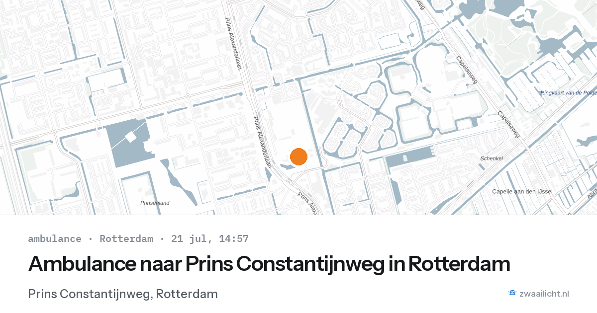 Ambulance naar Prins Constantijnweg in Rotterdam — 21 jul 2026