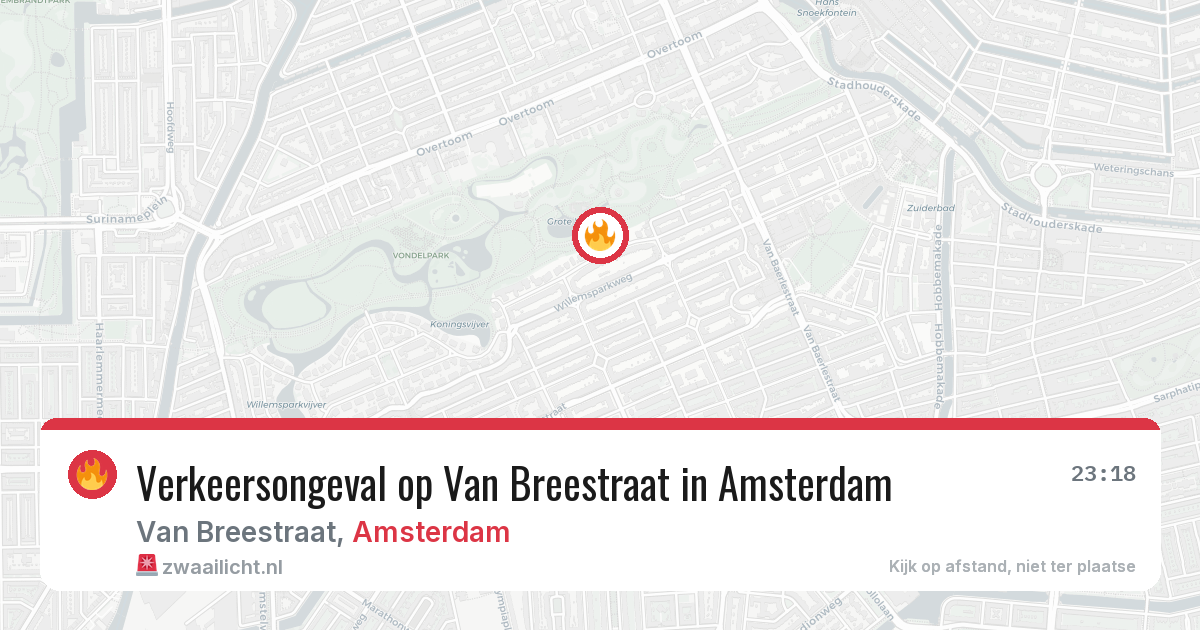 Verkeersongeval op Van Breestraat in Amsterdam — 28 jun 2026
