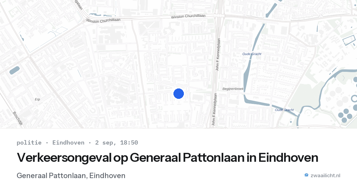 Verkeersongeval op Generaal Pattonlaan in Eindhoven — 2 sep 2026