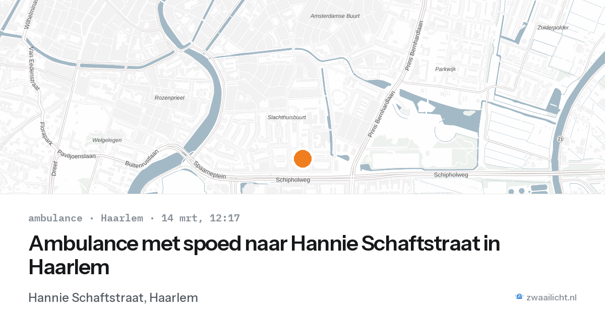 Ambulance met spoed naar Hannie Schaftstraat in Haarlem — 14 mrt 2026