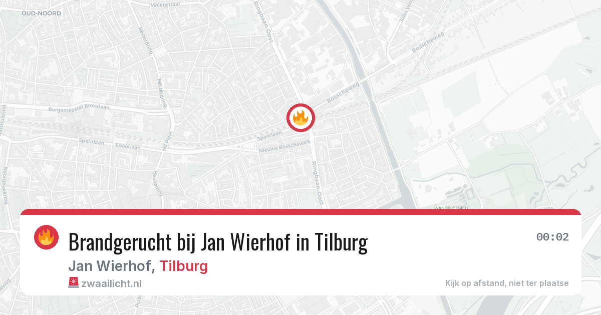 Brandgerucht bij Jan Wierhof in Tilburg — 14 jun 2026