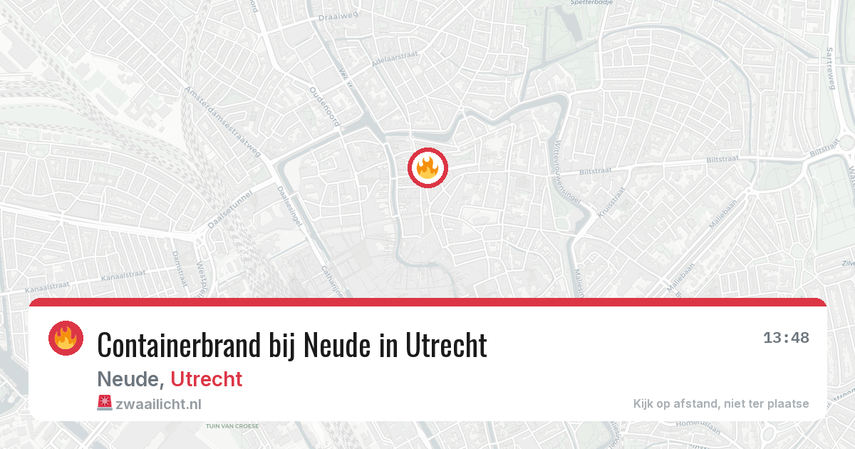 Containerbrand bij Neude in Utrecht — 27 jul 2026
