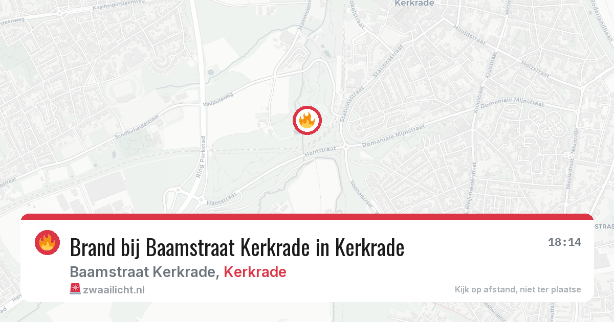 Brand bij Baamstraat Kerkrade in Kerkrade — 28 jan 2026