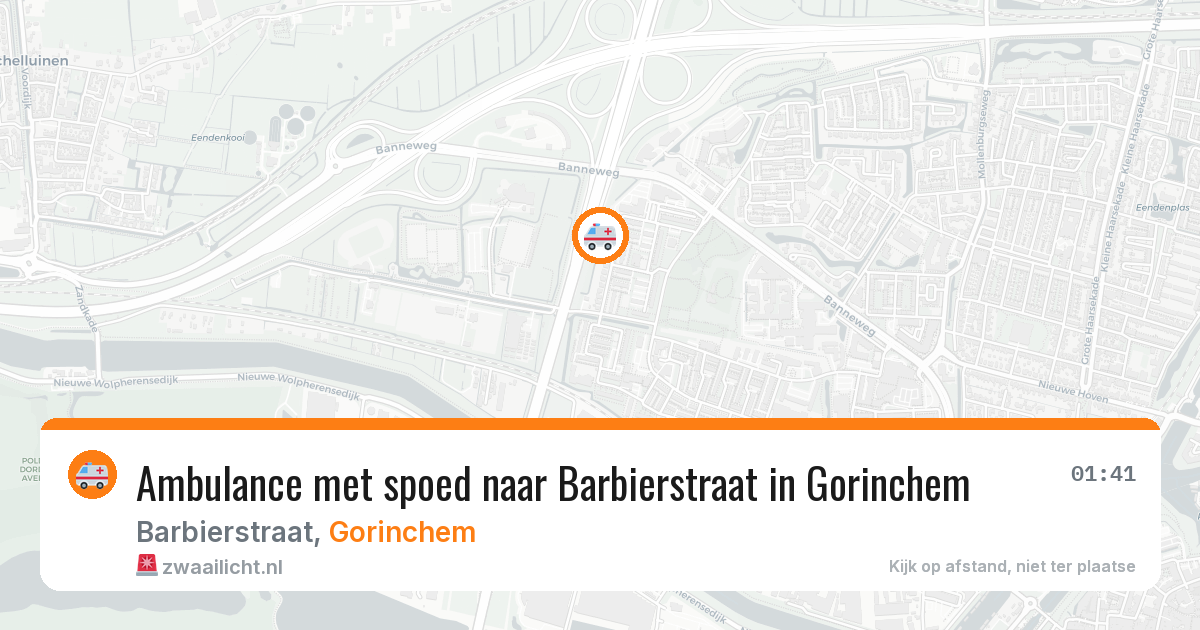 Ambulance met spoed naar Barbierstraat in Gorinchem — 21 jun 2026