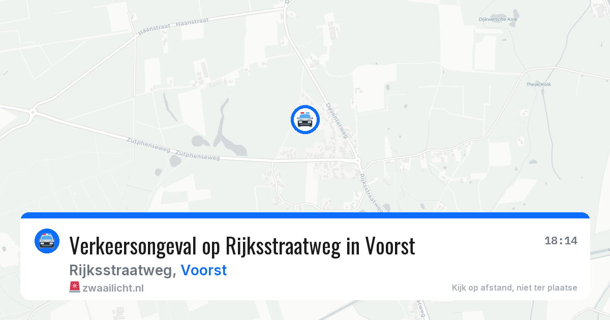 Verkeersongeval op Rijksstraatweg in Voorst — 15 jun 2026