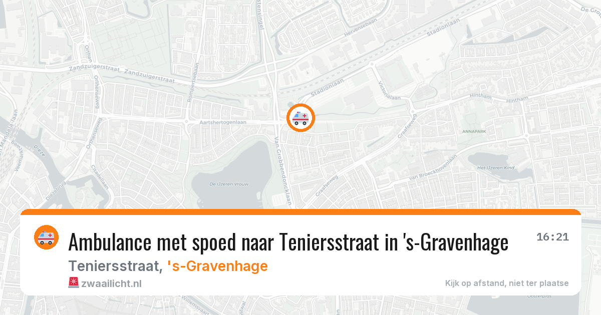Ambulance met spoed naar Teniersstraat in 's-Gravenhage — 7 mrt 2026