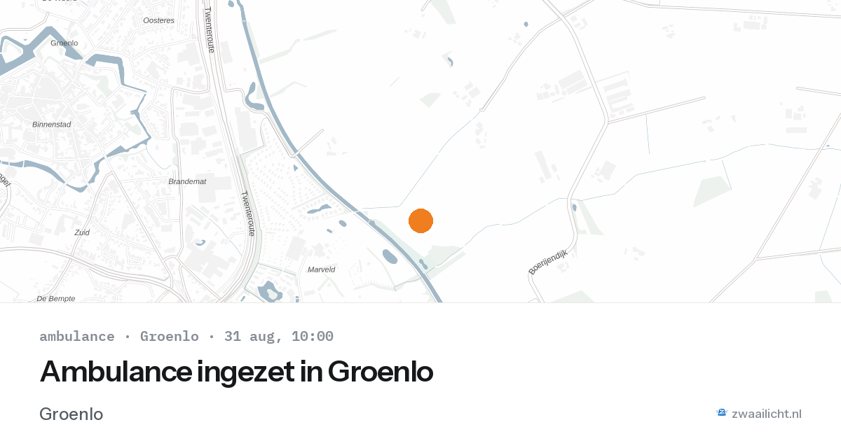 Ambulance ingezet in Groenlo — 31 aug 2026