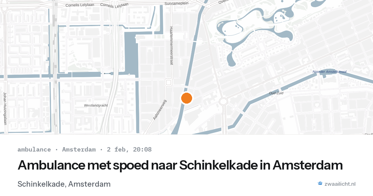 Ambulance met spoed naar Schinkelkade in Amsterdam — 2 feb 2026
