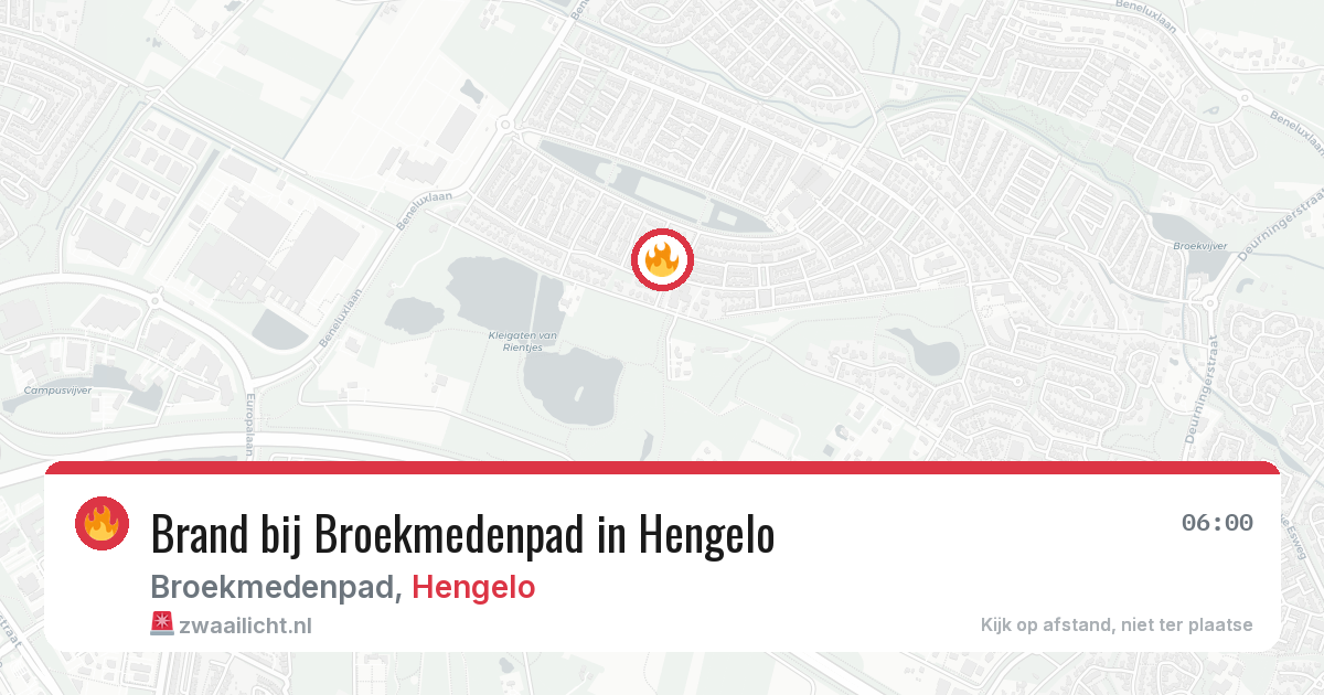Brand bij Broekmedenpad in Hengelo — 9 jun 2026