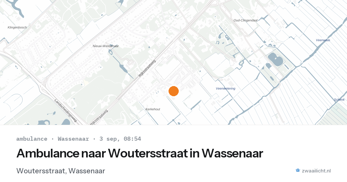 Ambulance naar Woutersstraat in Wassenaar — 3 sep 2026