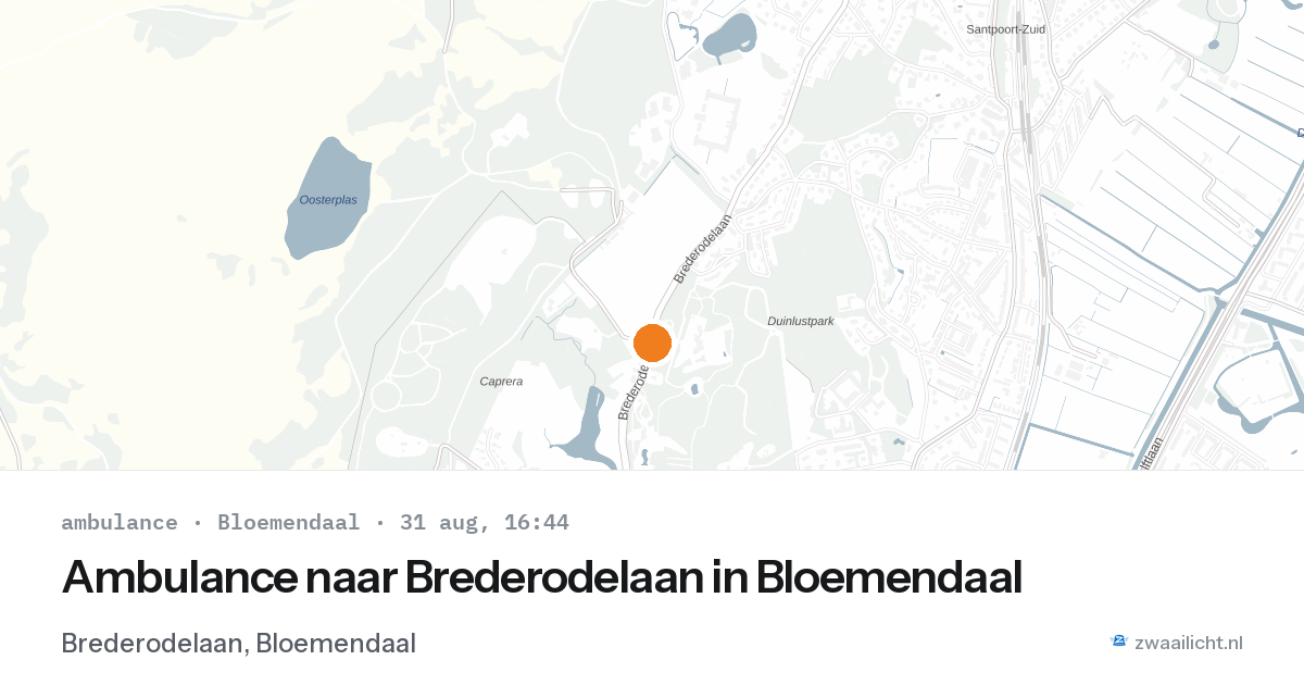 Ambulance naar Brederodelaan in Bloemendaal — 31 aug 2026