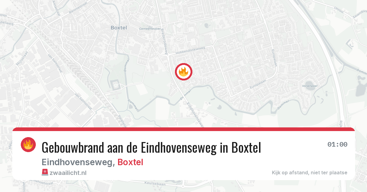 Gebouwbrand aan de Eindhovenseweg in Boxtel — 15 mei 2026