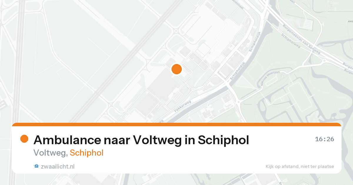 Ambulance naar Voltweg in Schiphol — 25 aug 2026