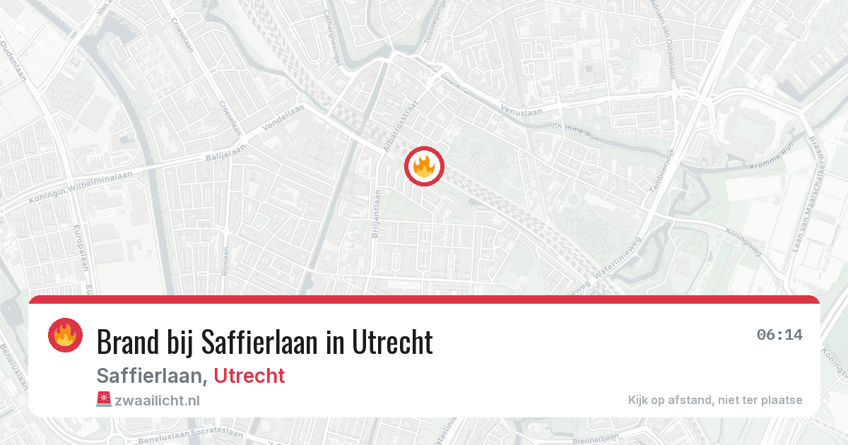Brand bij Saffierlaan in Utrecht — 29 jul 2026