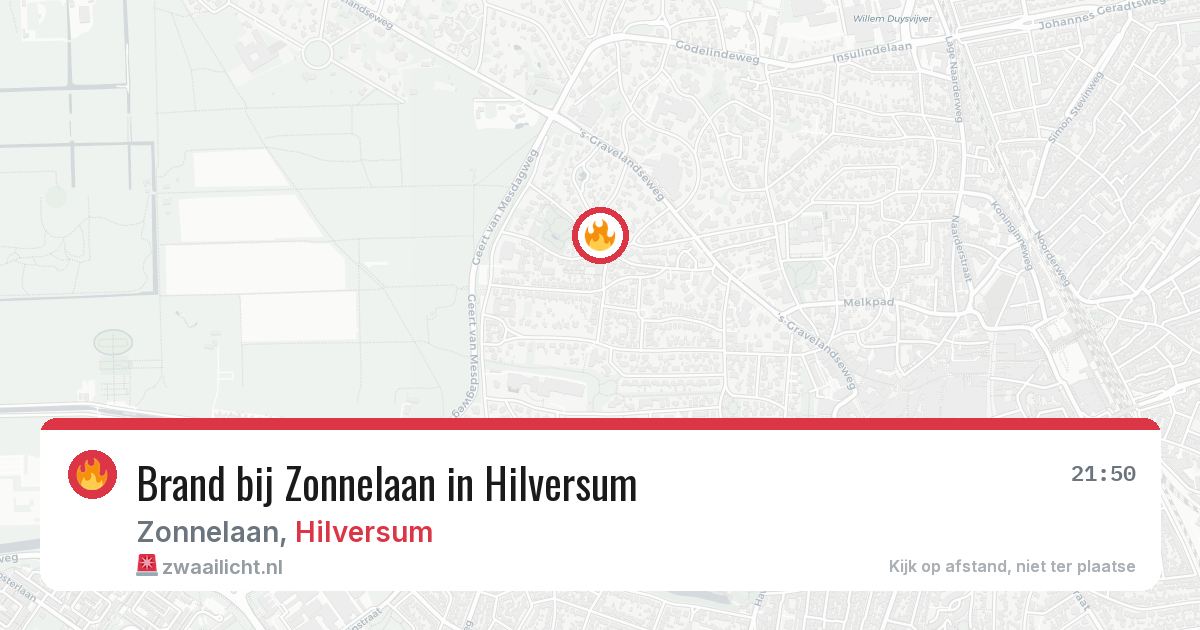 Brand bij Zonnelaan in Hilversum — 20 mei 2026